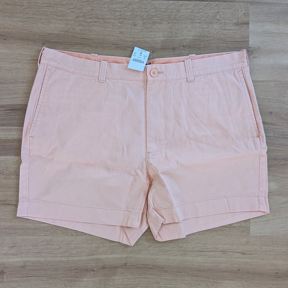 NWT J.Crew Verick Chino Shorts Peach/Orange 38 Waist, 5" inseam